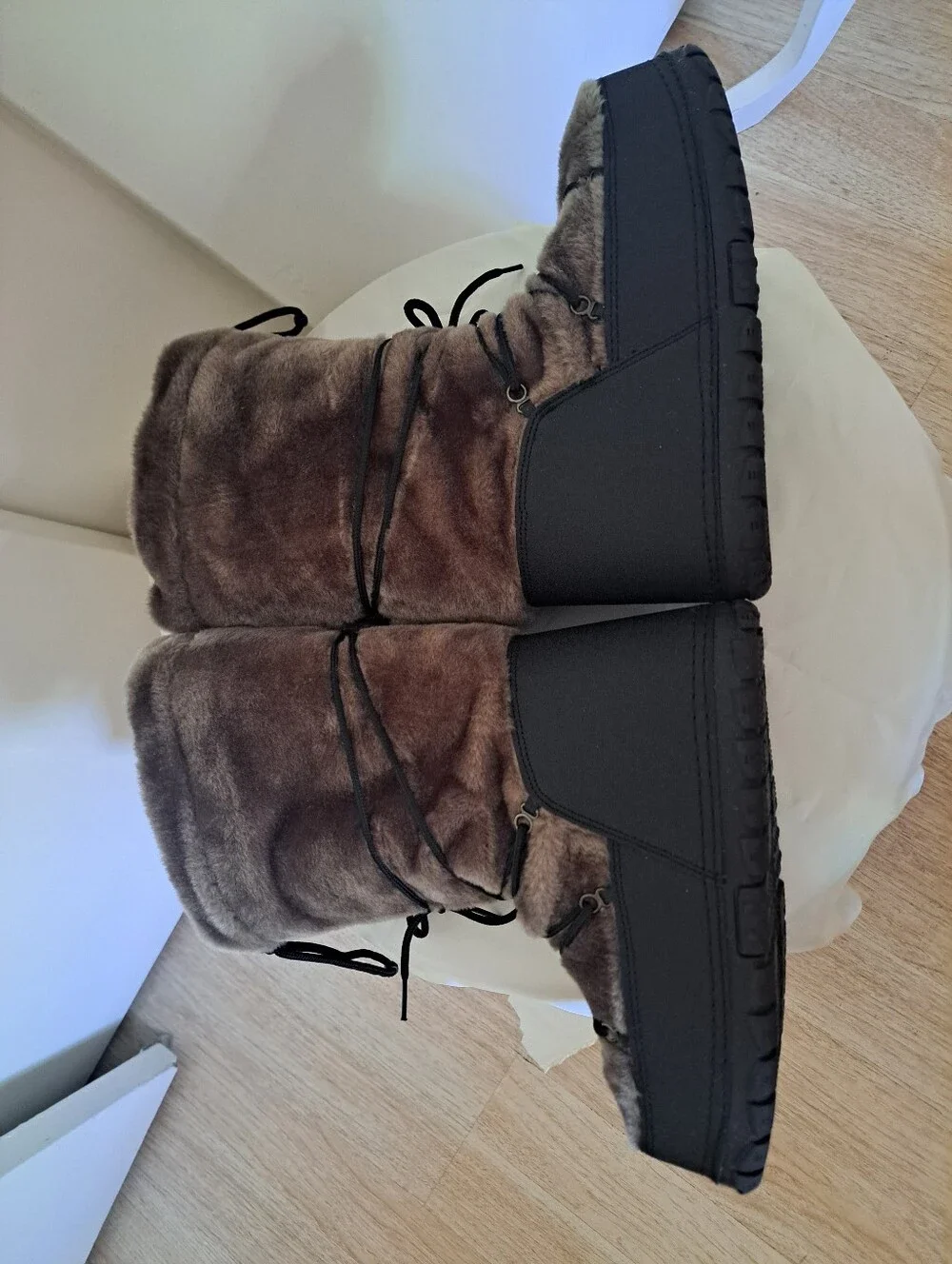 Khombu Brown Faux Fur Lace-Up Winter Boots